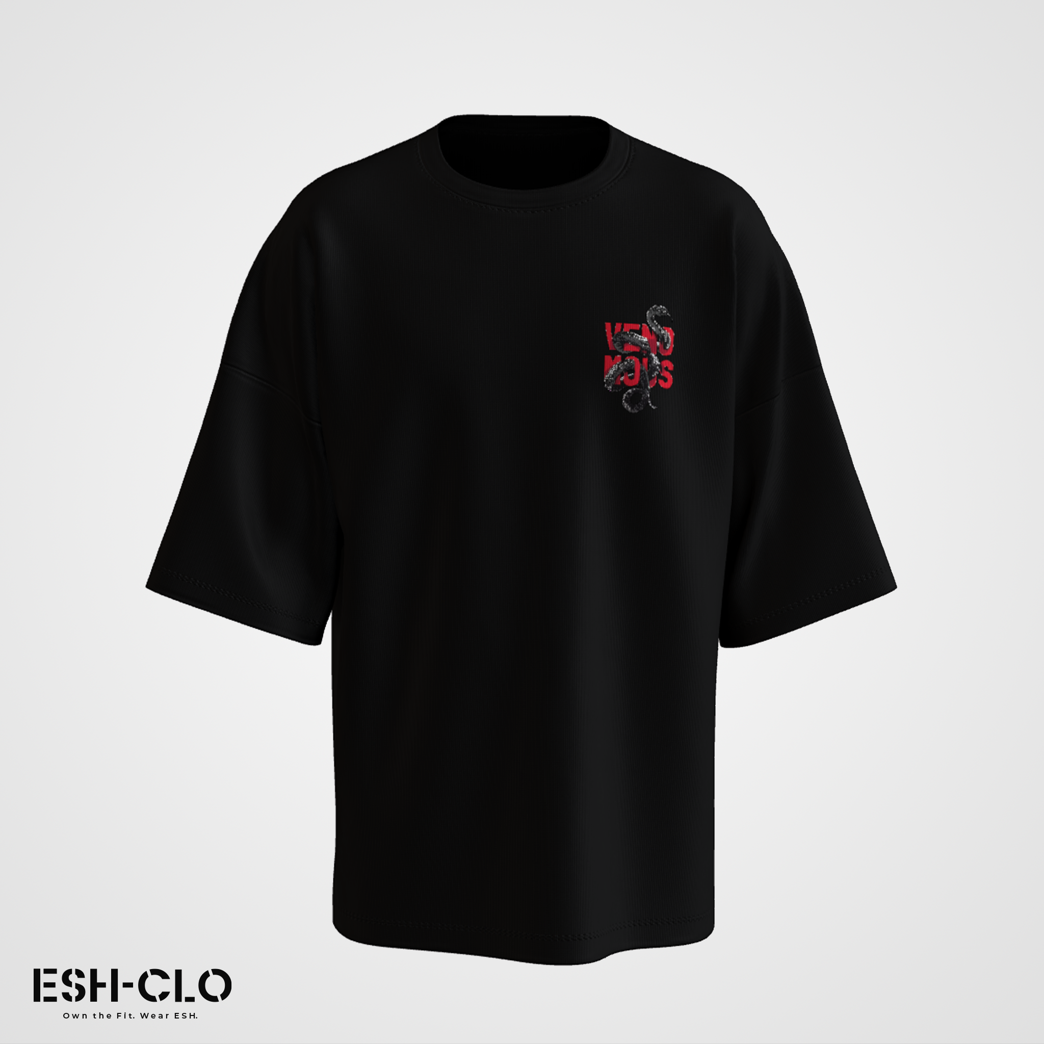 ESH Oversized T-Shirt – Black Dragon (Drop 1)
